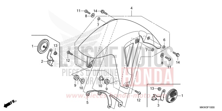 AILE AVANT de NC750X DCT GRAND PRIX RED (R380) 2021